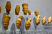 Museo archeologico di Iraklion. Heads of female figurines Pakokephalo. 1650-1500 BC.